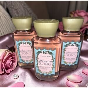 Lot of 3 Bath & Body Works SWEETEST SONG Travel Size Body Wash - 3oz Each